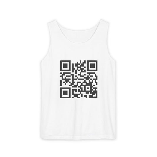 QR Code & Gold Logo Tank Top — Branded Scannable Graphic Tank