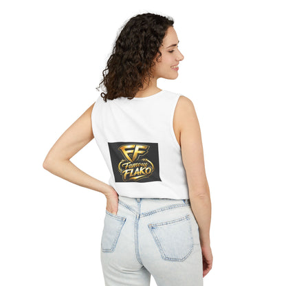 QR Code & Gold Logo Tank Top — Branded Scannable Graphic Tank