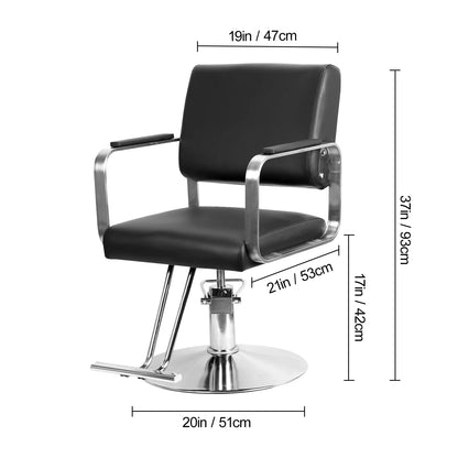 Flexible Adjustment: Salon stylist chair is equipped with a high-strength hydraulic pump, gently step on the lift lever to expel the air inside the hydraulic pump.