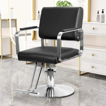 Flexible Adjustment: Salon stylist chair is equipped with a high-strength hydraulic pump, gently step on the lift lever to expel the air inside the hydraulic pump.