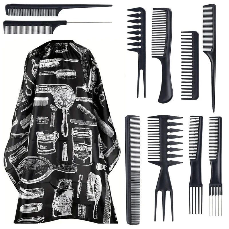 Professional Barber Cape &amp; Grooming Set