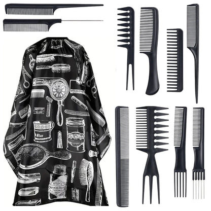 Professional Barber Cape &amp; Grooming Set