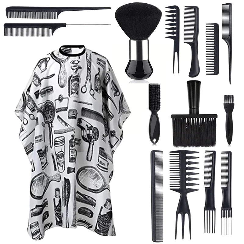 Professional Barber Cape &amp; Grooming Set