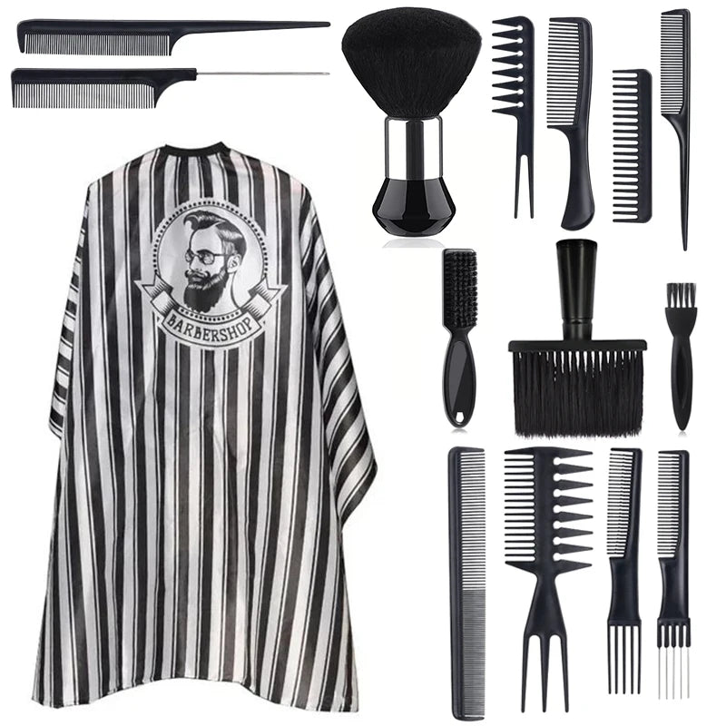 Professional Barber Cape &amp; Grooming Set