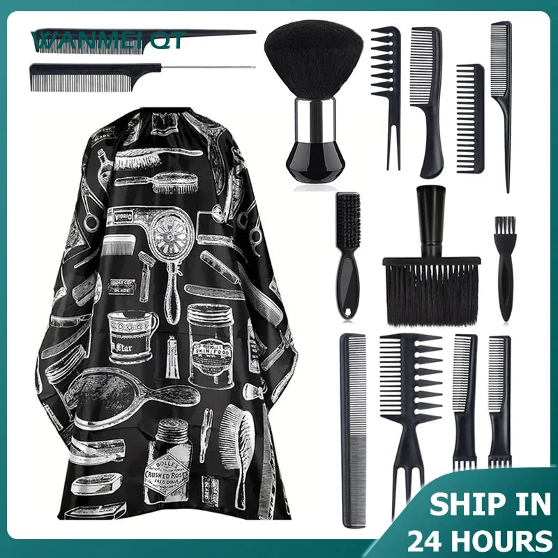Professional Barber Cape &amp; Grooming Set