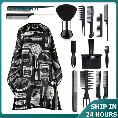 Professional Barber Cape &amp; Grooming Set