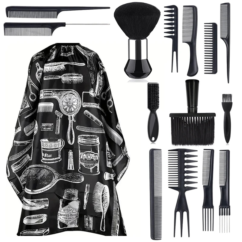Professional Barber Cape &amp; Grooming Set