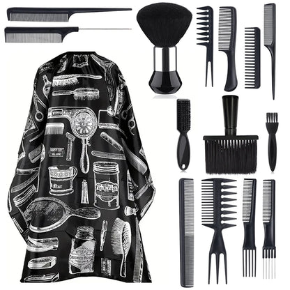 Professional Barber Cape &amp; Grooming Set