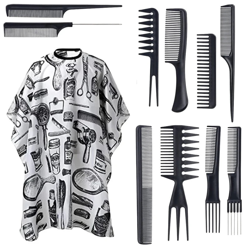 Professional Barber Cape &amp; Grooming Set
