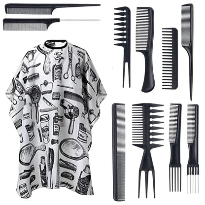 Professional Barber Cape &amp; Grooming Set