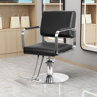 Flexible Adjustment: Salon stylist chair is equipped with a high-strength hydraulic pump, gently step on the lift lever to expel the air inside the hydraulic pump.