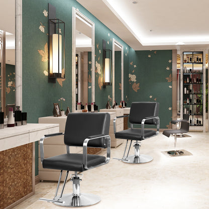 Flexible Adjustment: Salon stylist chair is equipped with a high-strength hydraulic pump, gently step on the lift lever to expel the air inside the hydraulic pump.